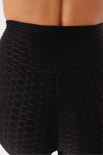 Black patterned stretch tights