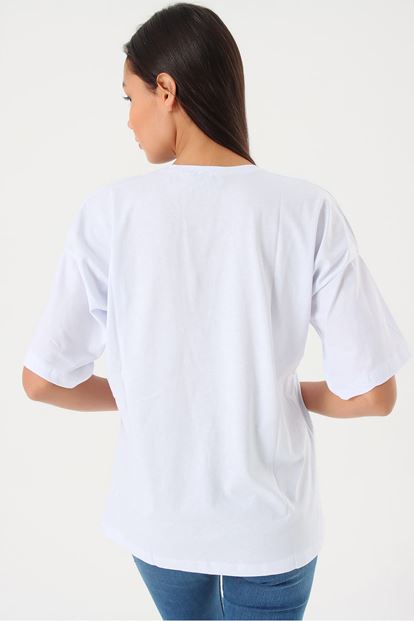 White Neck Printed T-Shirts
