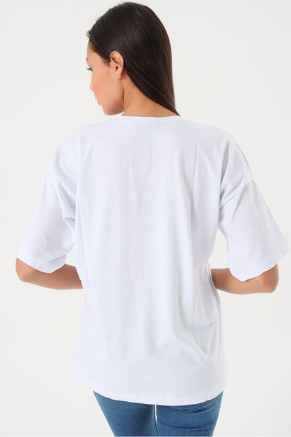 White Neck Printed T-Shirts
