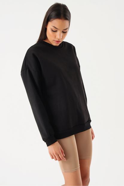 Black Printed bias Sweatshirt