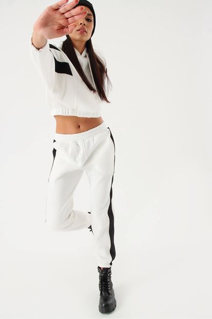 White Blocked Interior Polarli Tracksuit Team