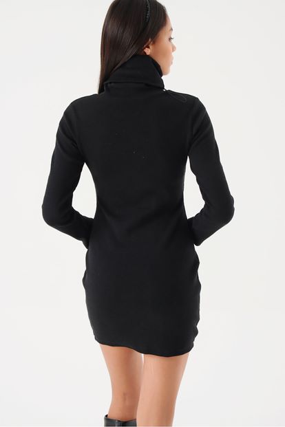 Masked black turtleneck Camisole Dress