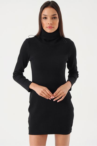 Masked black turtleneck Camisole Dress