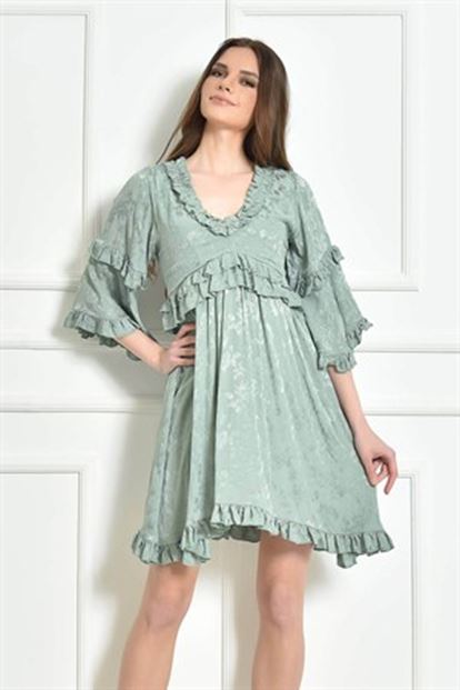 Mint green firphirline satin dress