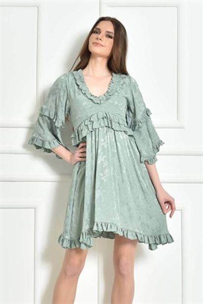 Mint green firphirline satin dress