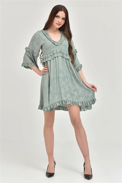 Mint green firphirline satin dress