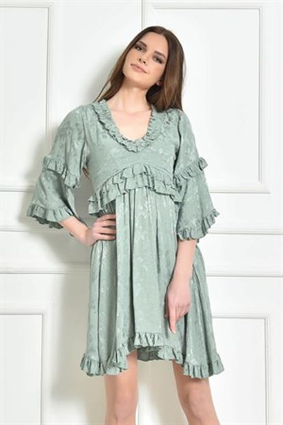Mint green firphirline satin dress