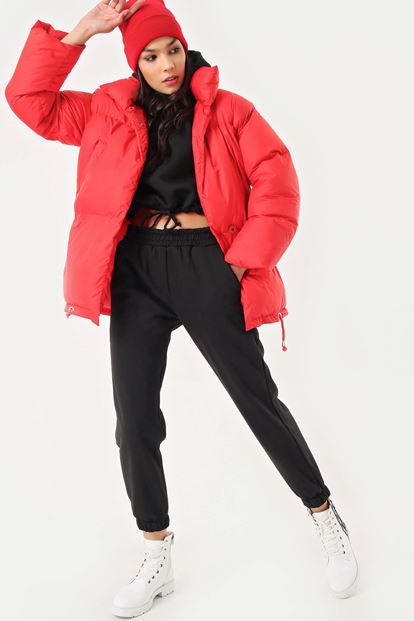 Kırmızı Sisme Mont