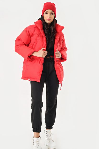 Kırmızı Sisme Mont