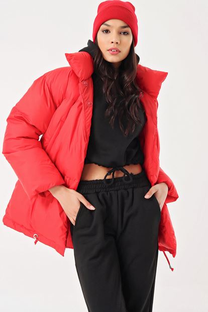 Kırmızı Sisme Mont