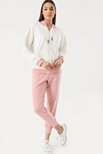 Detailed White Pink Tracksuit Team