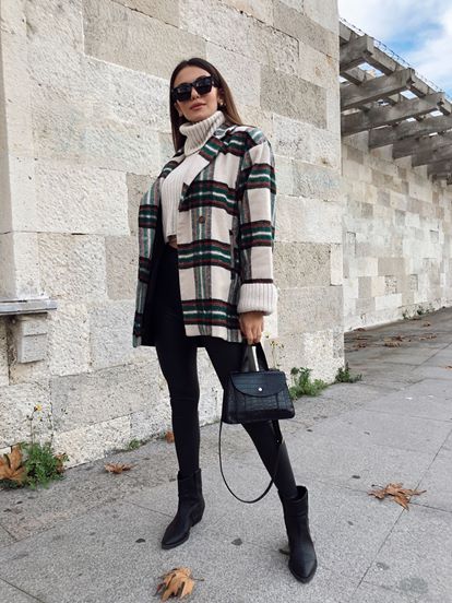 Beige Plaid Buttoned Case Jacket