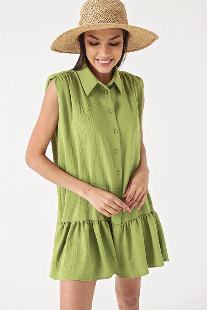 Flywheel Green Collar Dress