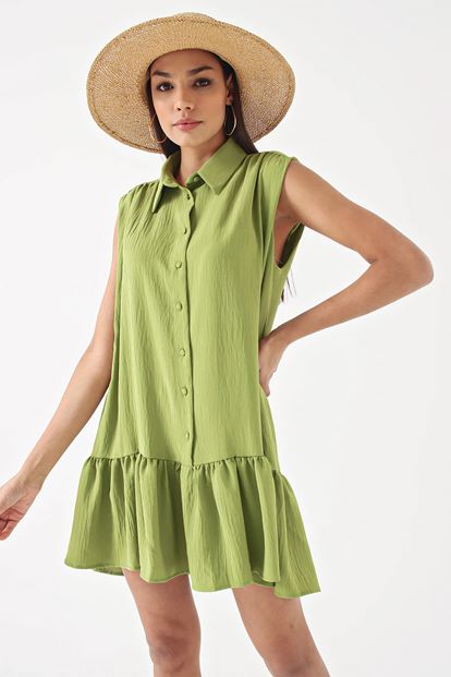 Flywheel Green Collar Dress
