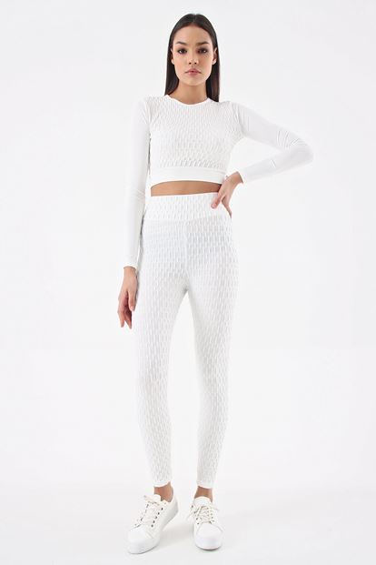 White Patterned Crop Team