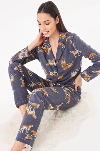 Antresit Kaplan Desen Pijama Takımi