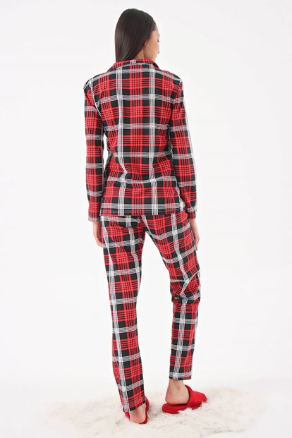 Kırmızı Ekose Pijama Takım
