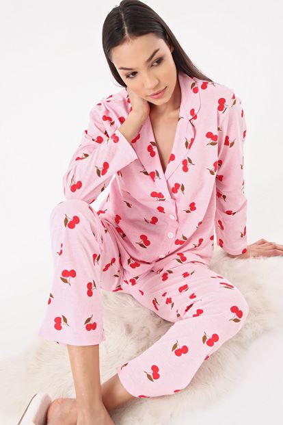 Kiraz Desen Pijama Takım