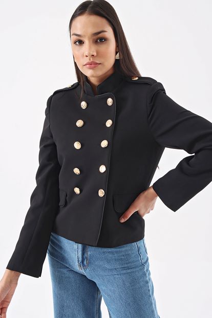 Siyah Düğmeli Ceket