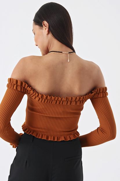Taba shoulder frilled blouses Knitwear