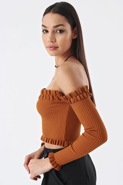 Taba shoulder frilled blouses Knitwear