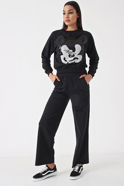 Black Mickey Design Track Suits