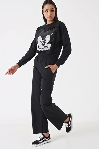 Black Mickey Design Track Suits