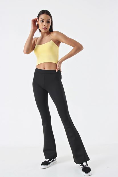 Sarı İp Askılı Crop