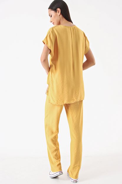 Sarı Bluz Pantolon Takım