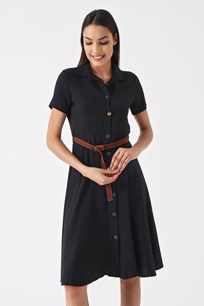 Arched Black Dress Shirt
