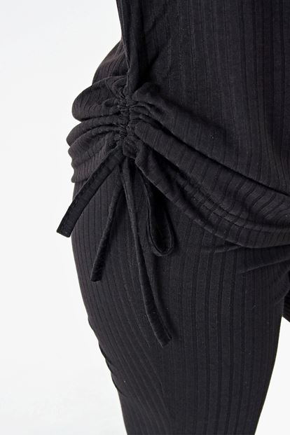 Black Cascus Sides Shirred Team