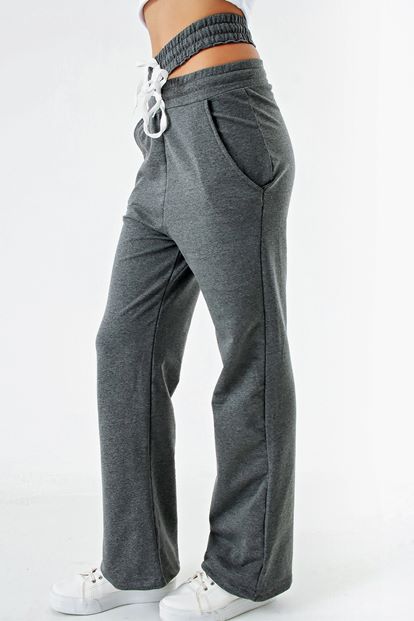 Anthracite waist cotton tracksuit pattern Torn