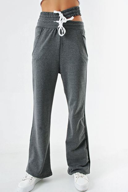 Anthracite waist cotton tracksuit pattern Torn
