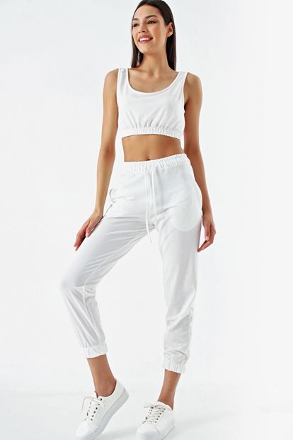 Crop Tracksuit White Double Team