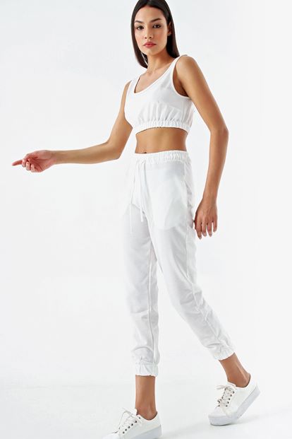 Crop Tracksuit White Double Team