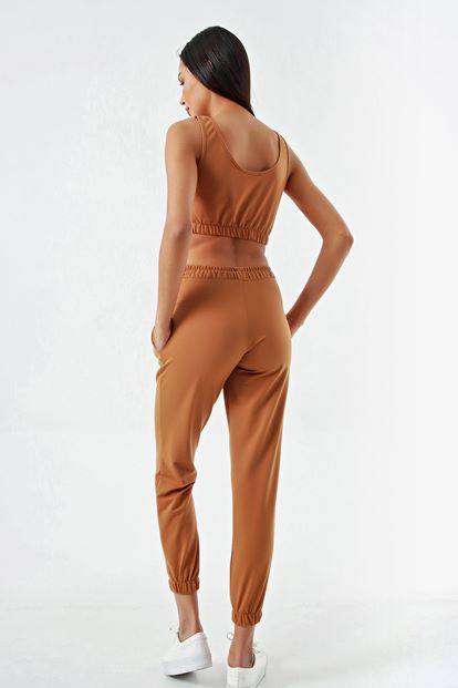 Crop Brown Tracksuit Double Team