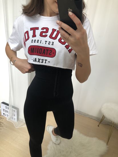 Siyah Yüksek Bel Korse Tayt