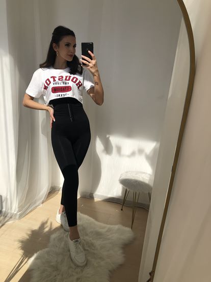 Siyah Yüksek Bel Korse Tayt