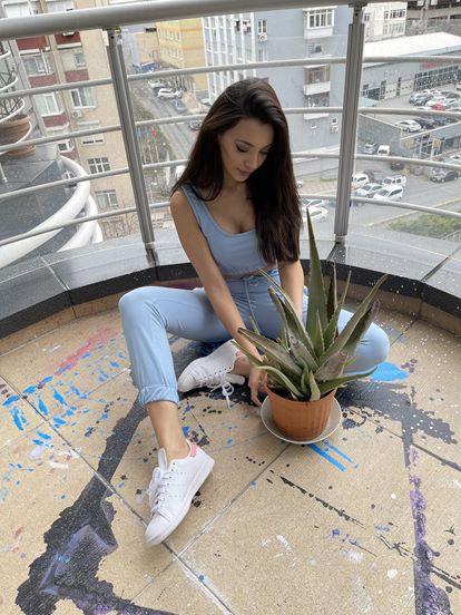 Mavi Crop Eşofman Ikili Takım