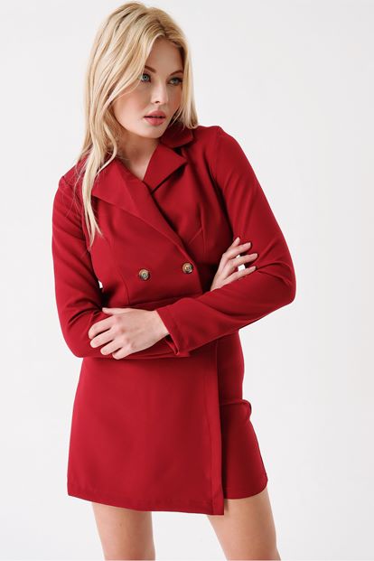 Burgundy Shorts Skirt Crop Jacket Team