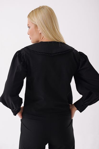 Black Lace Detail Shirt