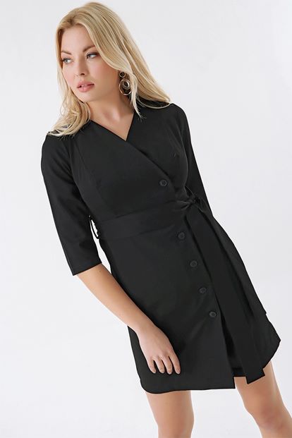 Siyah Kisa Ceket Elbise