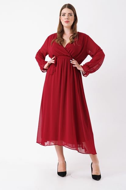 Burgundy big body chiffon dress