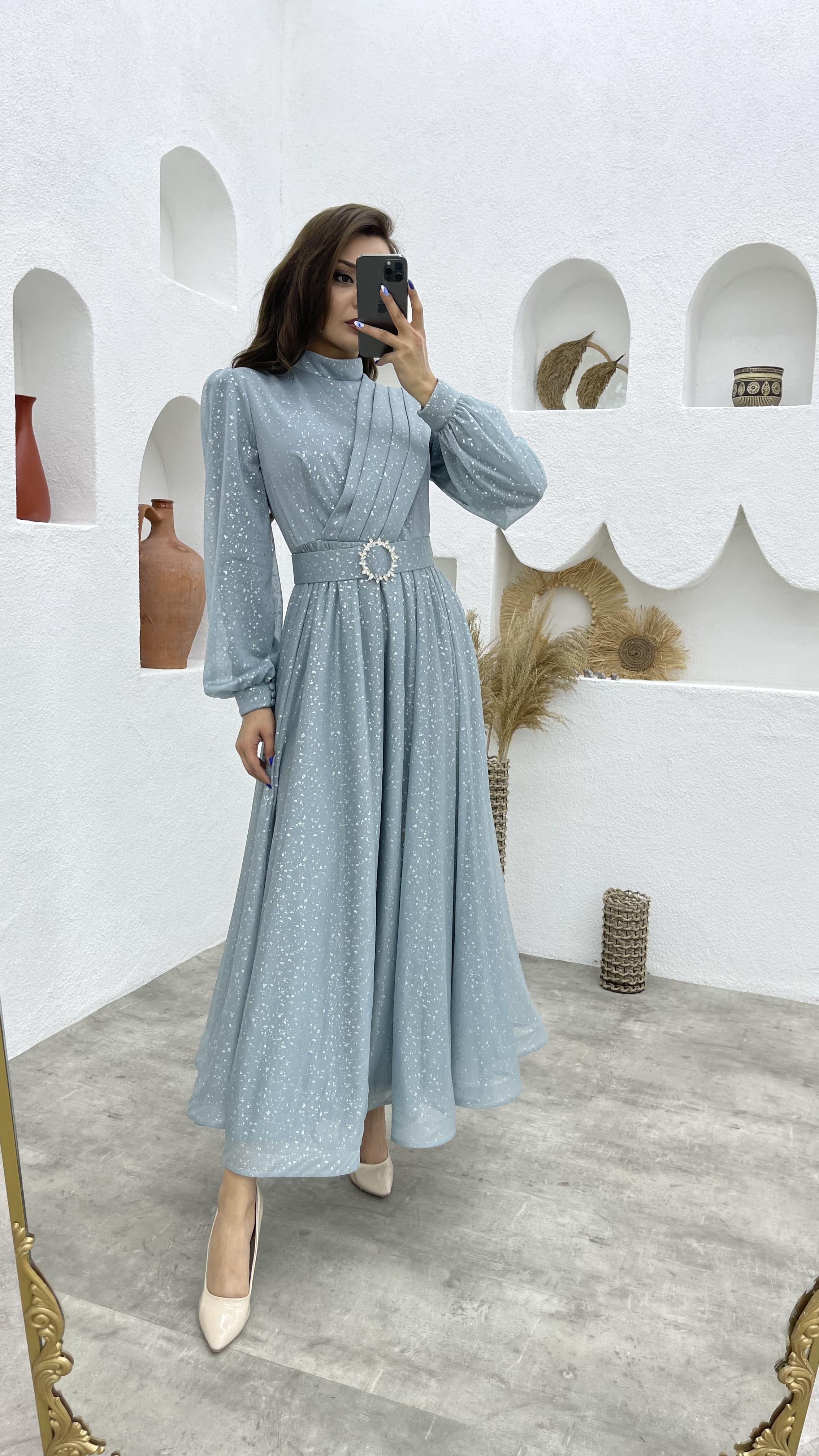 mint green dress hijab Layan formal Dress main image 0