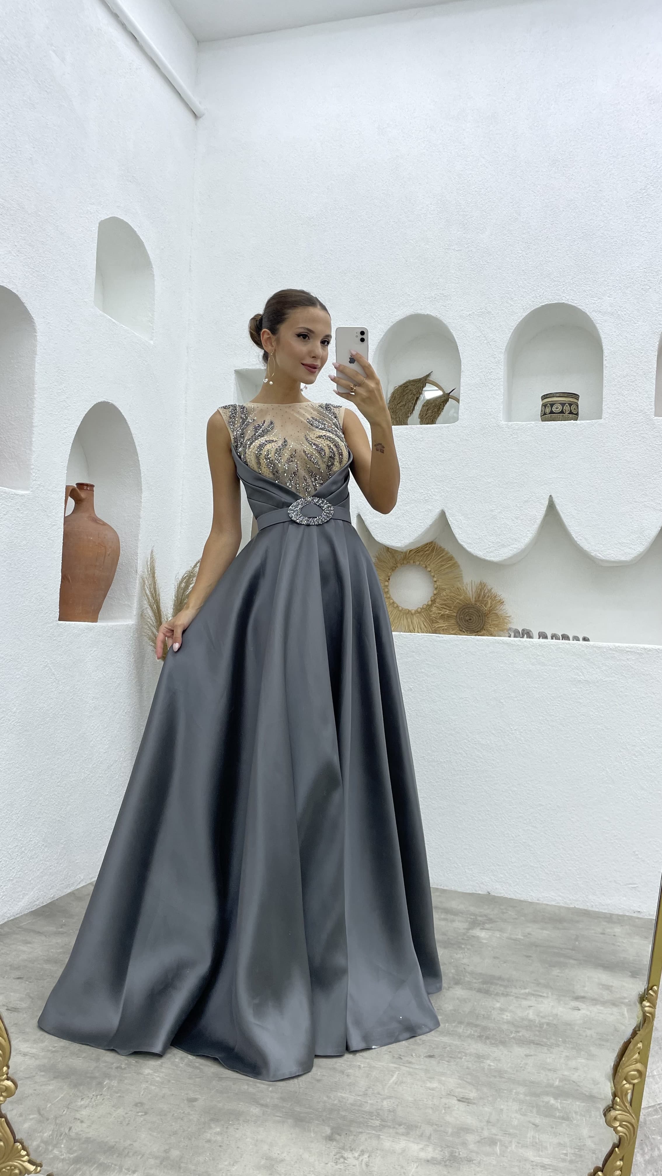 green emerald velvet dress ZHCWT Women's Sexy Dresses Evening Lace Hollow Transparent Deep V-neck Long  Performance Dresses (Color : A, Size : M code): Buy Online at Best Price in  UAE main image 1