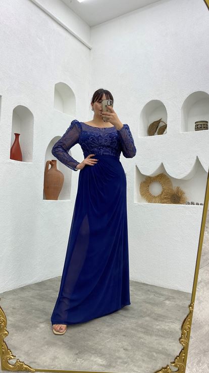 Robe de soirée bleu marine taille plus