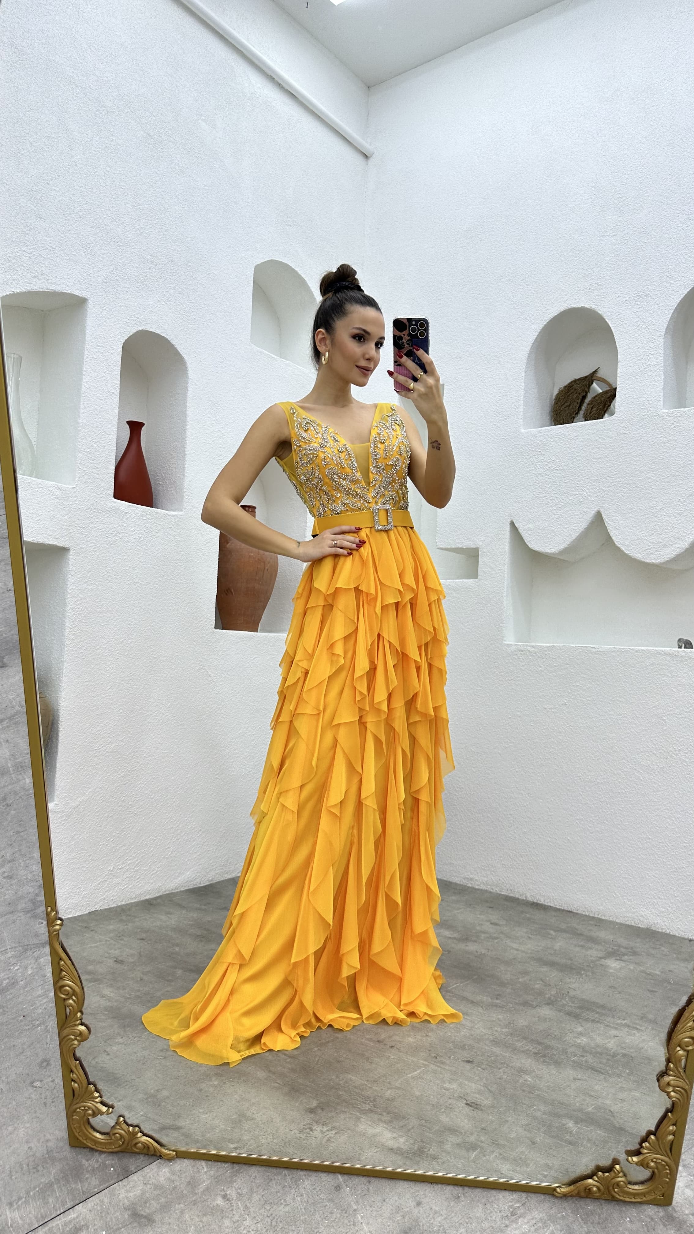 Robe mousseline jaune discount