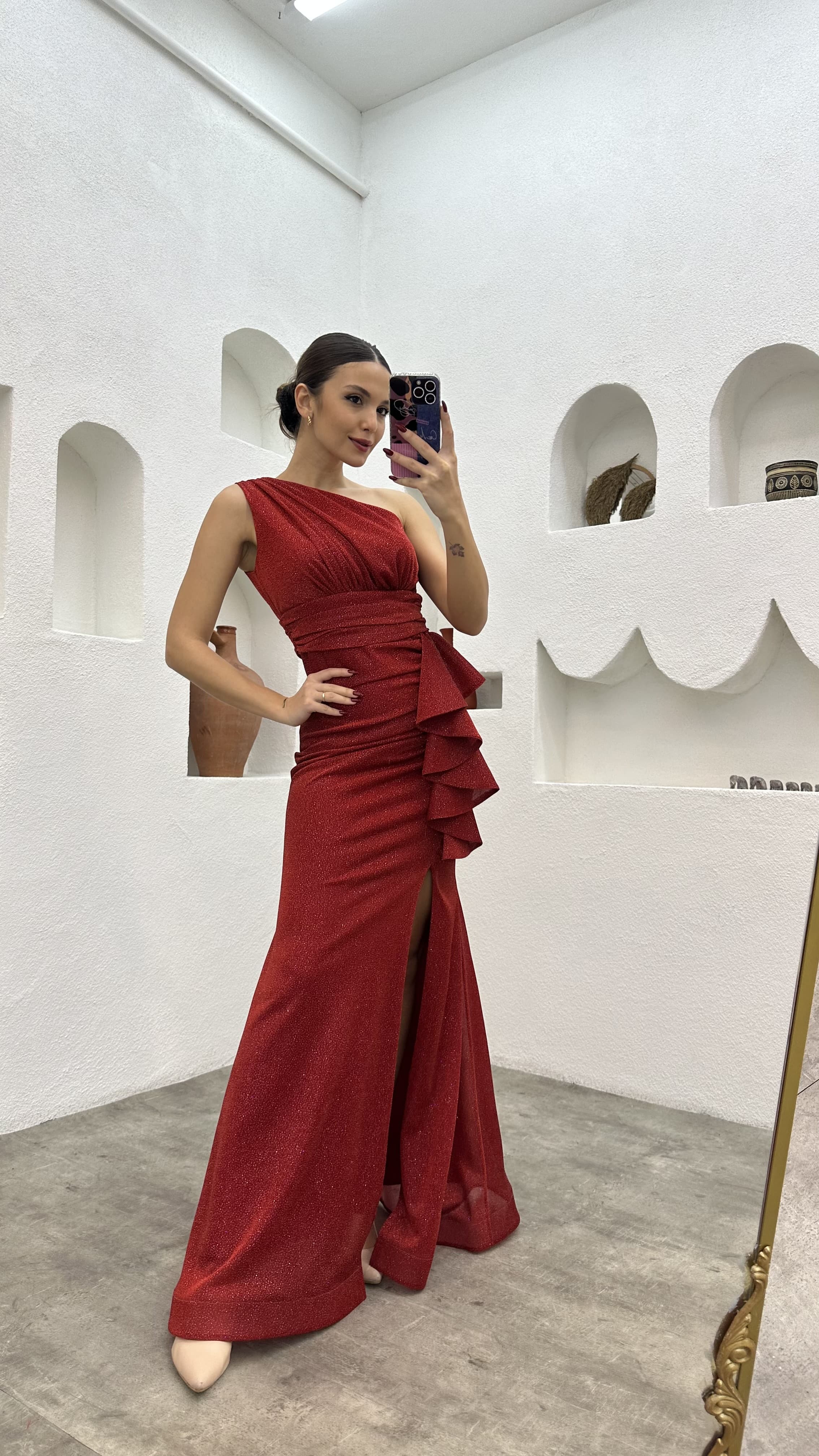 flounce one shoulder dress Flounce One Shoulder Dress  Mila Boutique