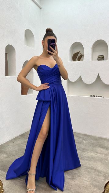 Sax Strapless Satin Robe de soirée