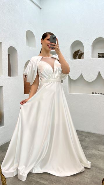 White Plus Size Evening Dress